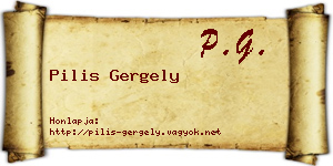 Pilis Gergely névjegykártya